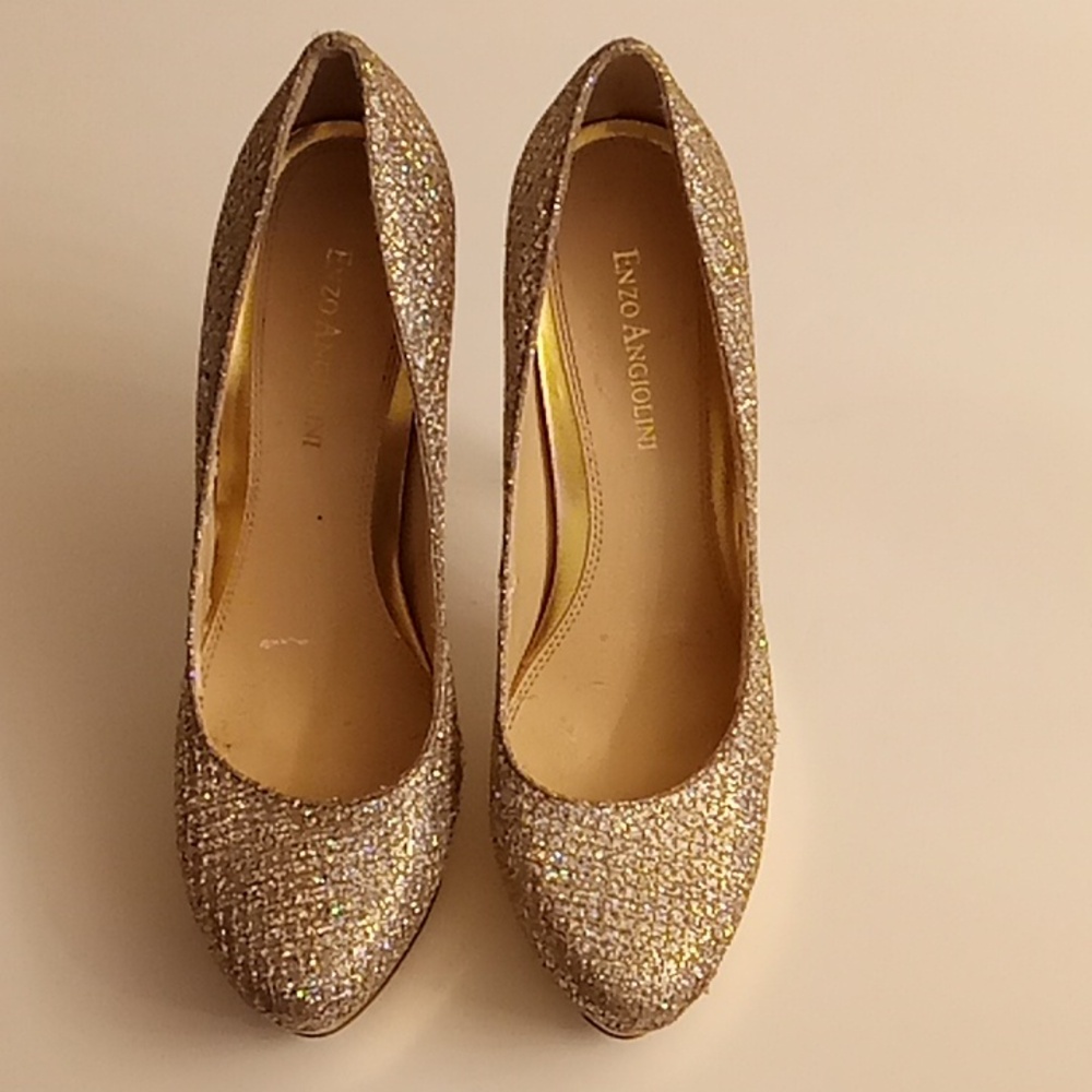 ENZO ANGIOLINA Stilettos Formal Size 7M Gold-Silver Colors GYOC